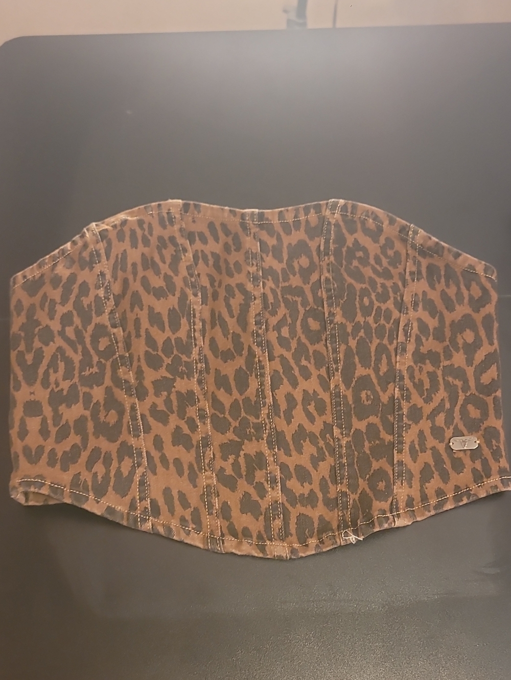 Lucky & Blessed Leopard-Print Corset-Style Top - Brown